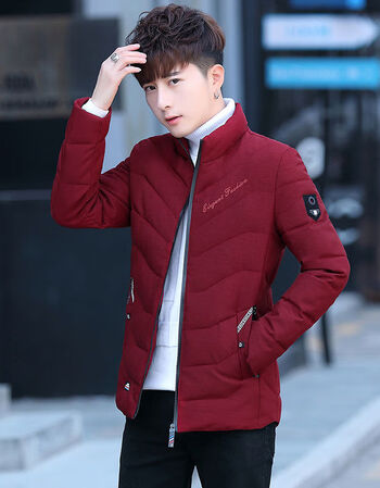衣男保暖男装冬装外套韩版男士服袄男冬季777酒红色m8595斤