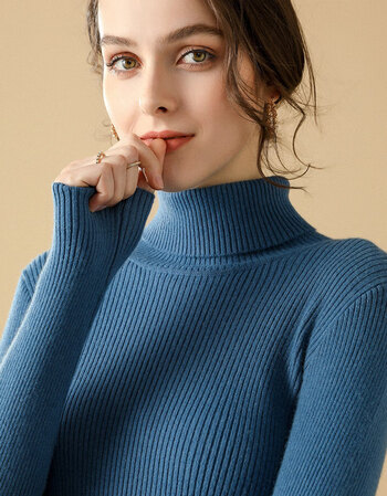 浪莎羊毛衫女高领毛衣修身加厚春秋冬百搭长袖设计感小众针织打底毛线