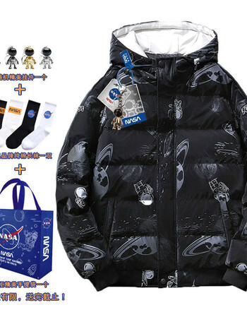 宇航员羽绒服厚款外套太空人宇航员羽绒服男女情侣装冬季保暖外套nasa