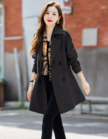 款专柜品质风衣女短款2021秋装新款女装韩版早秋外套小个子大衣黑色送