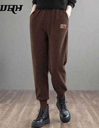 qwqh 香港轻奢品牌卫裤女2021秋冬新款时尚宽松大码休闲运动裤高腰加