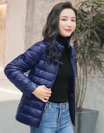 羽绒服女轻薄短款白鸭绒时尚修身秋冬轻便外套女式冬季保暖外衣女士防