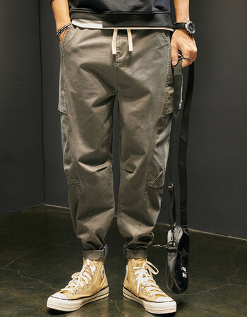 保暖哈伦裤男生潮牌抽绳松紧弹性加肥加大长裤军绿色5xl体重220240斤