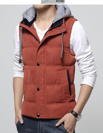 马甲男男士棉马甲秋冬季休闲坎肩保暖外套背心青年修身连帽工装马夹