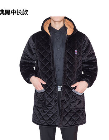 中老年男装冬装爸爸装罩衣成人男款冬季加绒加厚工作服加大码厨房围裙