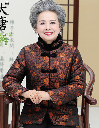 【亏本】大唐夫人中老年人女装冬装奶奶棉衣老人妈妈时尚棉袄 b2-强辉