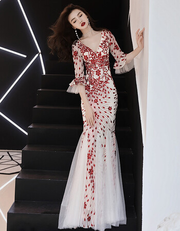 【过年穿的】冬天穿的晚礼服裙女新款宴会高贵年会长款性感鱼尾敬酒服