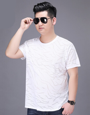 尼普森加肥加大码男式夏装冰丝短袖t恤衫肥佬胖子半袖圆领短袖t恤男