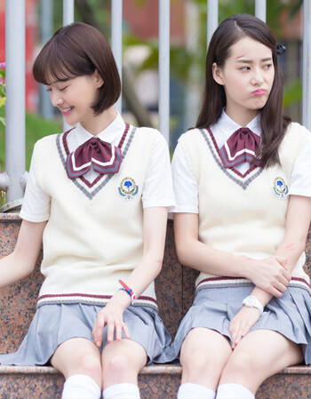 夏至未至英伦学院风校服初高中大学生套装班服男女背心jk制服 女短袖