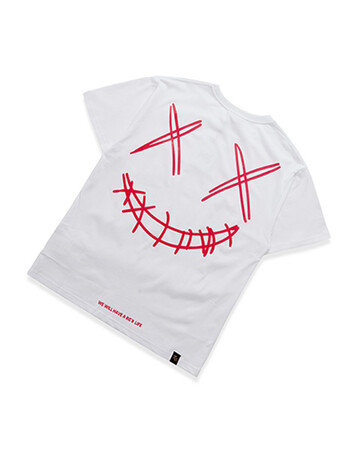 rickylsclown 2019ss夏季撕裂笑脸短袖t恤打底衫上衣ins男女同款 潮牌