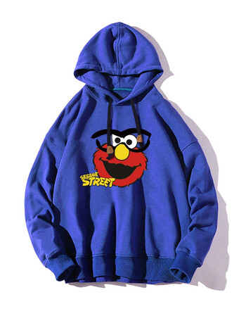 kaws联名芝麻街卫衣女cec套头薄衣服2019新款春秋薄连帽冬季学生外套