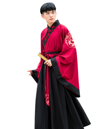 秋冬新款汉朝传统交领大袖衫男装汉服男古风广袖襦裙儒雅套装礼服