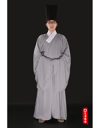 道袍 汉服男装 男士明制春秋装传统民族服饰中国风 灰色 180/100