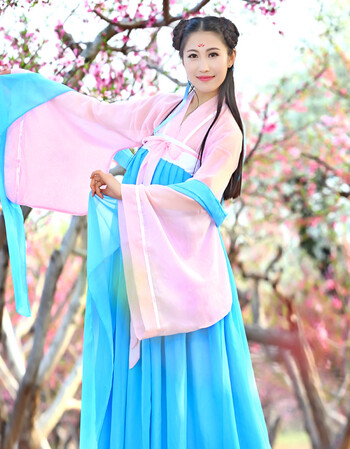 汉服广袖流仙裙古装服装仙女清新淡雅公主襦裙齐胸原创唐服演出服