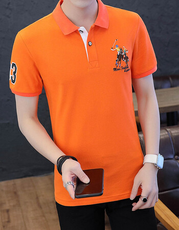 大森林(great forest)polo衫男纯色刺绣花短袖男式青