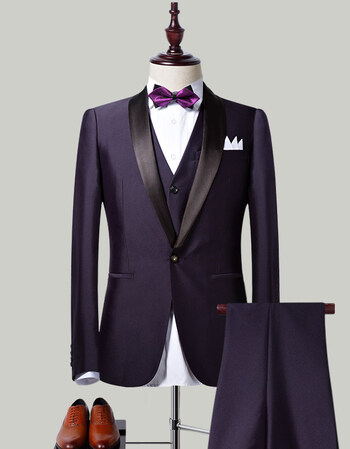 新郎西服套装男士正装晚礼服韩版修身伴郎结婚西装婚礼主持人秋冬西服