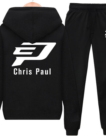 克里斯保罗卫衣男连帽春秋款原宿风外套篮球服男士休闲装运动套装