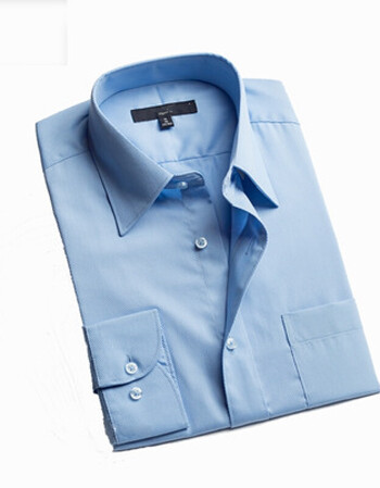 衬衫男长袖修身免烫商务职业正装上班面试工作服衬衣 钴蓝色 40