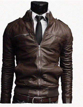 man leather jacket men jackets winter coat 男衣夹克 咖啡色 3xl