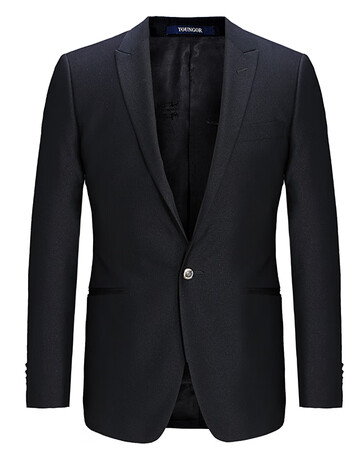 西装男套装单上衣青年商务休闲黑色西服秋 黑色 185/112a