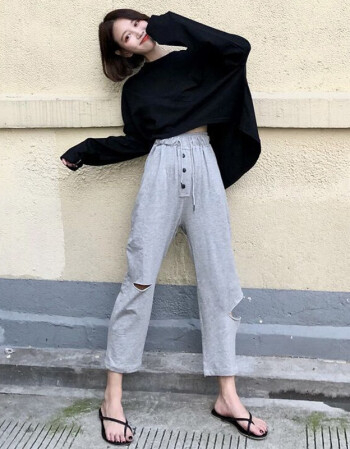 黑衣 灰裤 均码【图片 价格 品牌 报价】-京东