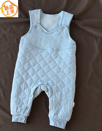 宝宝纯棉衍缝背带棉裤 夹棉连体裤 婴幼儿冬季保暖哈衣冬装