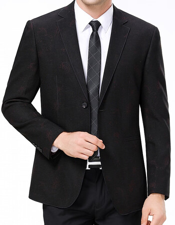 雅阁尔2018秋冬装新款西装外套中年男士黑色免烫面试职业正装单西商务