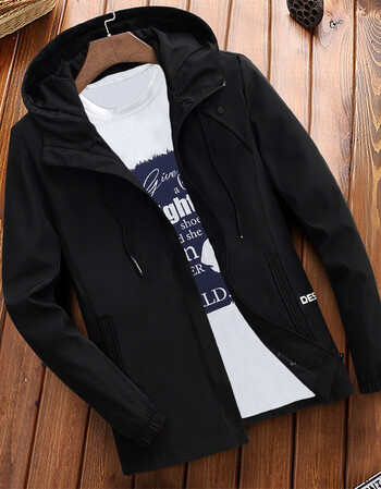 外套春秋装冬季加绒厚韩版潮流修身帅气学生休闲夹克 1709黑色搭t恤