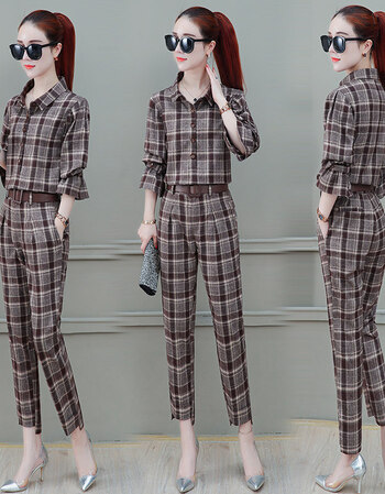 时尚套装女2018秋季新款女装韩版气质休闲原宿风修身两件套春秋潮休闲