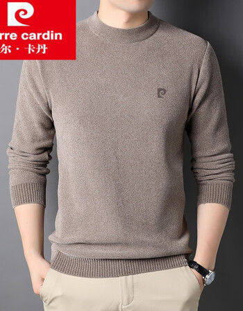 皮尔卡丹轻奢品牌秋冬季长袖圆领针织羊毛衫男士中青年休闲套头毛衣