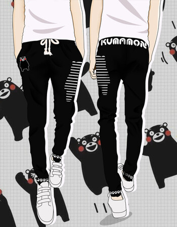 周边卫裤熊本熊二次元卡通动漫周边印象卫裤长裤子男女帅气黑白学生