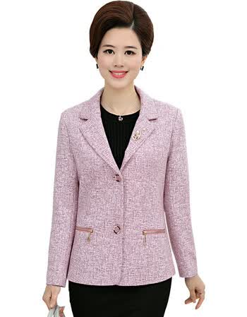 京东精选 妈妈春秋外套短款40-50岁30中老年女秋装小西装薄款中年女士