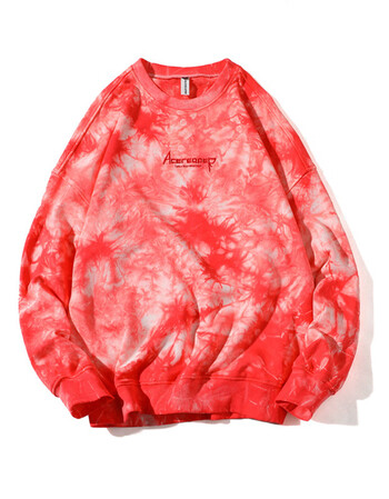 stussy2018春季新品 原创潮牌 刺绣扎染卫衣男女 渐变色 宽松圆领红绿