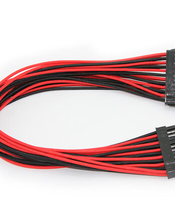 atx 主板供电 24pin电源延长线 40cm 供电线材延长线 红黑 红黑