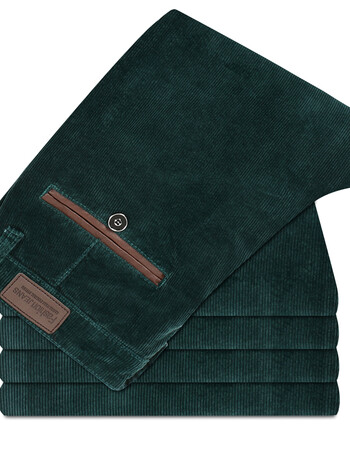 灯心绒丁芯绒灯芯绒男裤冬芯绒登芯绒丁心绒修身登草绒灯 墨绿色 31