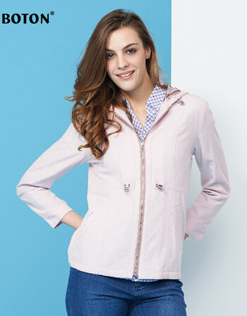 boton波顿女装 春装新品 女士时尚休闲长袖外套潮lj502114 粉红 l_ 4