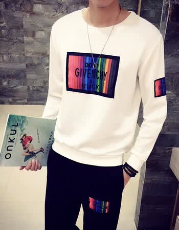 男装帅气短袖长裤套装夏天潮男运动一套韩版中学生两件套 长袖套装