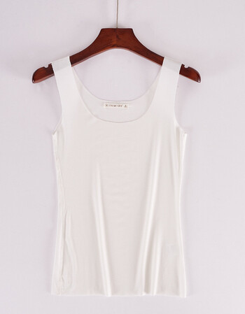 白色无痕小吊带女内搭防走光大码紧身学生短款无袖冰丝背心夏 白色 s