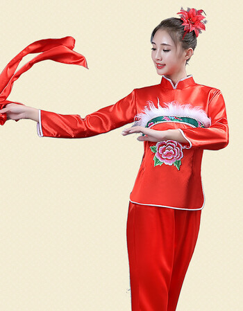 传统安塞腰鼓服装陕北民族腰鼓秧歌服开场舞打鼓舞服舞台演出服饰 女