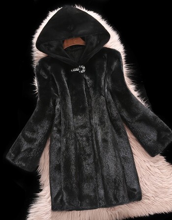 海宁裘皮大衣秋貂皮大衣女整貂水貂毛加肥加大码女装胖mm皮草外套