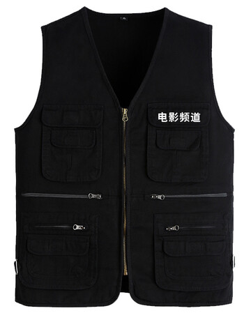 电影频道多口袋户外摄影摄像男马甲工作服装记者导演背心定制logo