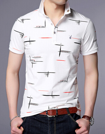 夏季青年男士条纹短袖 t恤棉翻领韩版修身男装polo衫潮 7759土黄 175