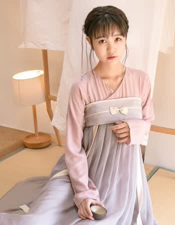 港蕴复古风中国风交领齐胸襦裙汉服元素文艺气质小清新改良仙女连衣裙