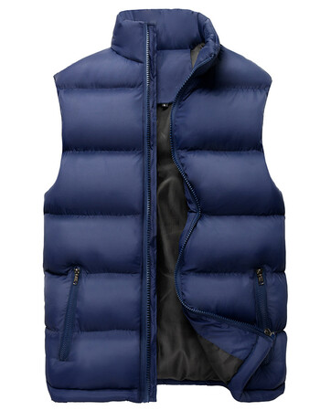 男士马甲马夹韩版休闲修身季新款背心男装外套坎肩潮 深蓝色 l