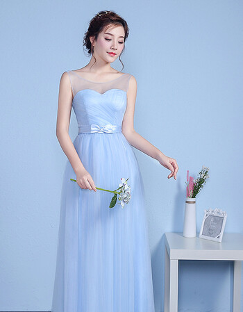 伴娘服长款新款春夏姐妹团一字肩韩式绑带蓝色毕业礼服定制 5002b xs