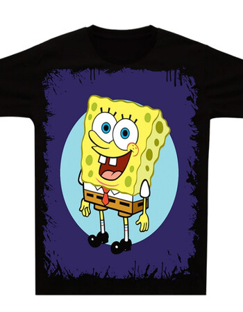 潮牌情侣装卡通动漫趣味海绵宝宝t恤子装儿童男童装夏季短袖男 05 4xl