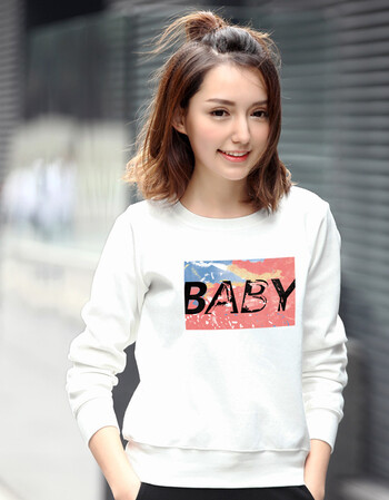 圆领套头卫衣女运动服长袖韩版潮学生宽松休闲上衣女装 白色 s