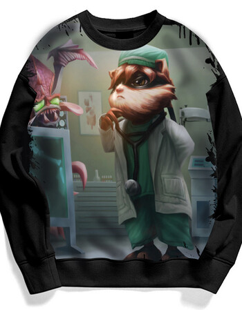 【可定制】卫衣外套 圆领套头 lol衣服男 凯南 狂暴之心 黑-凯南-医学