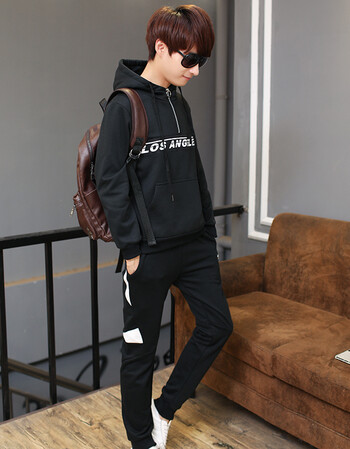 男装秋装新款套装男秋衣潮流韩版青少年初中学生秋季两件套 tjb-8358