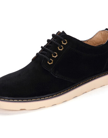 年秋季新款工装大头鞋男士真皮英伦系带伐木鞋平底低帮马丁鞋 黑色 39